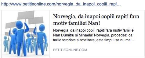 Petitie online familia Nan