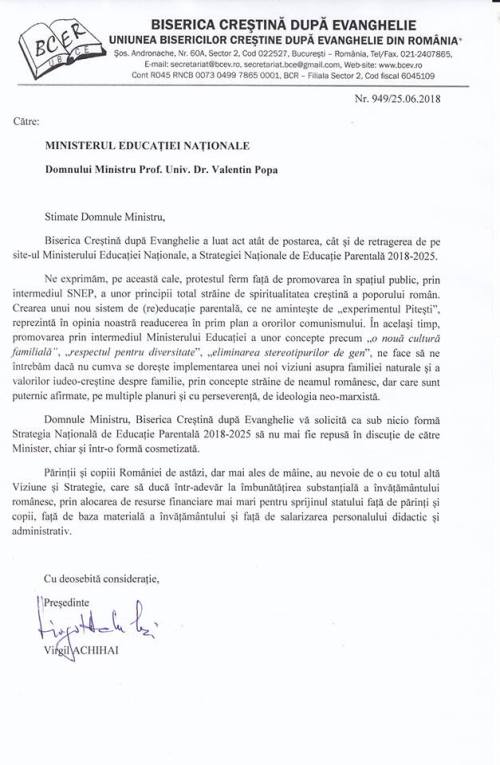 scrisoare catre Valentin Popa